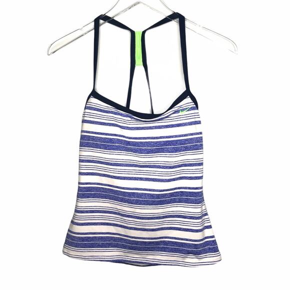 Nike Racerback Tank Blue White Stripe 8/M EUC - Picture 5 of 9